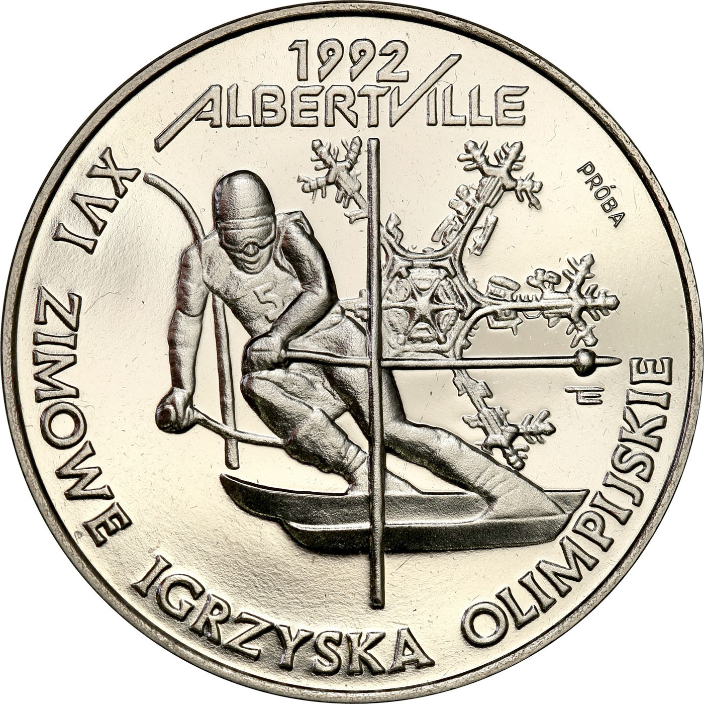 PRL. PRÓBA Nikiel 200 000 złotych 1991 XVI Zimowe Igrzyska Olimpijskie Albertville